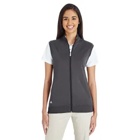 adidas Golf Women's Black Heather Full-Zip Club Vest