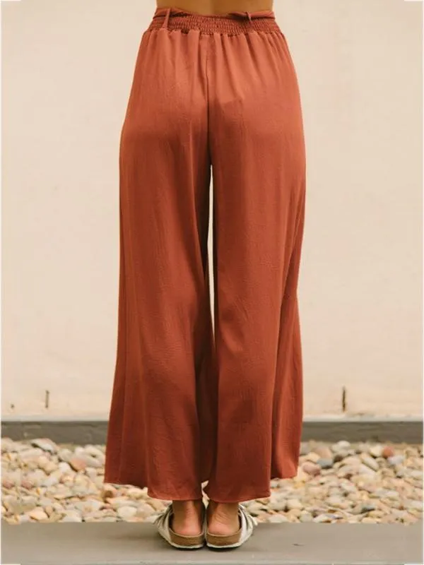 Advanced Belted Split-side Casual Pants