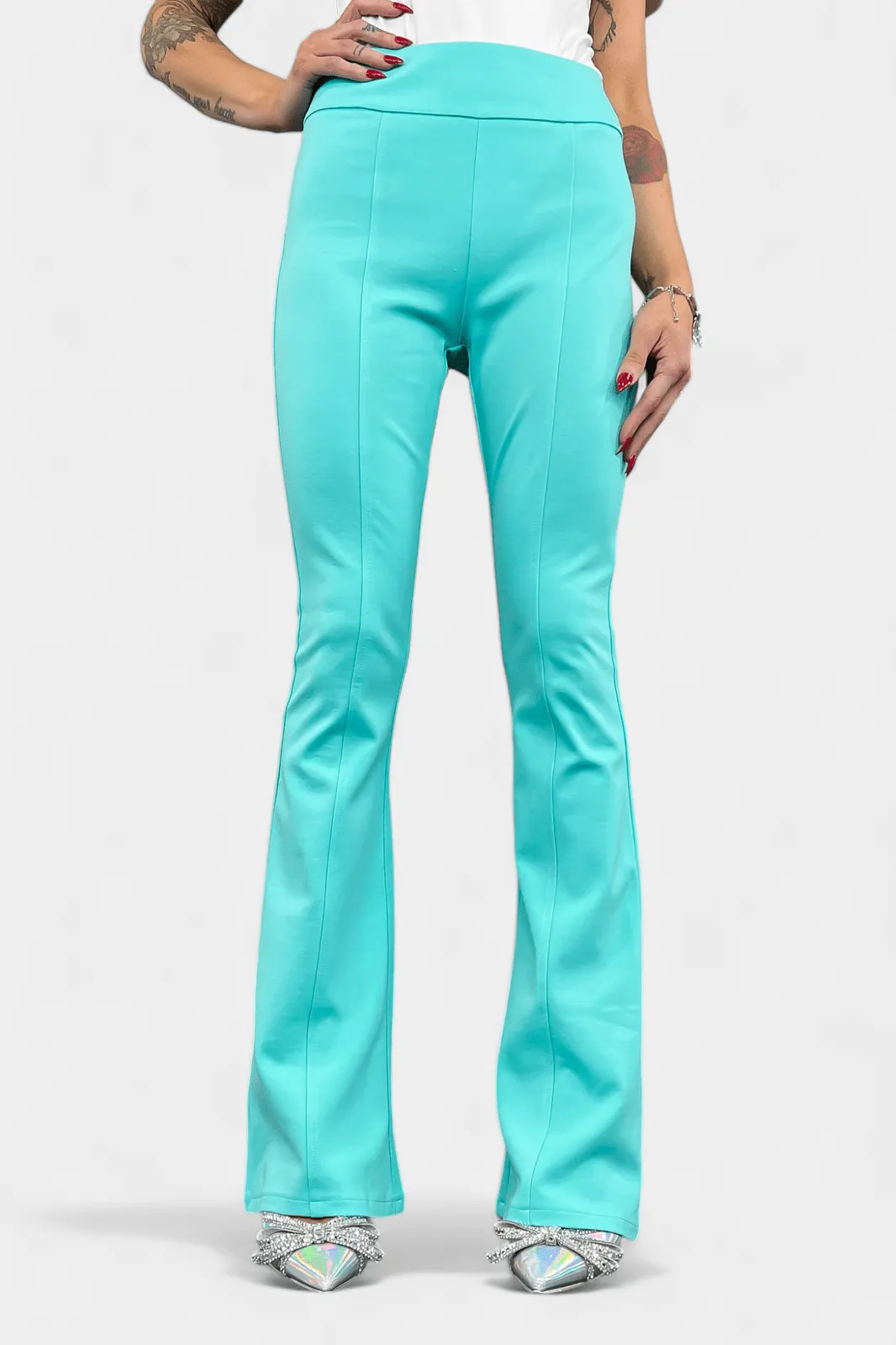 Aqua High Waisted Flare Pants [NO RETURNS]