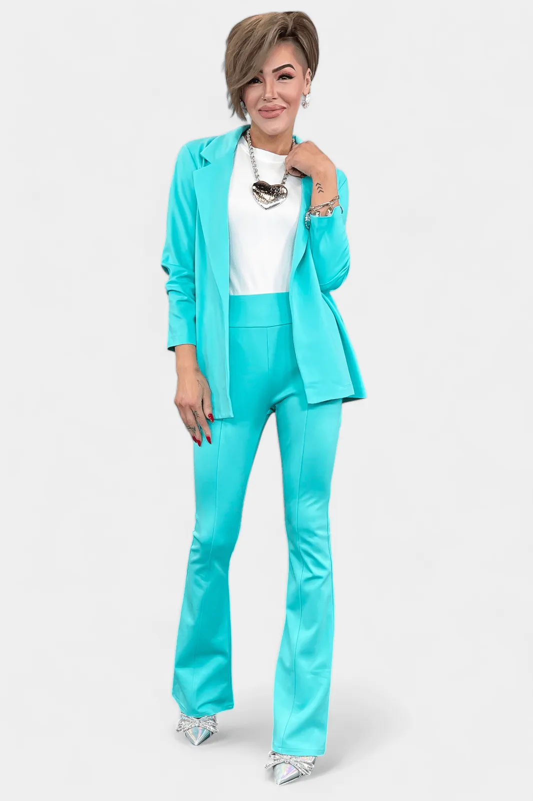 Aqua High Waisted Flare Pants [NO RETURNS]