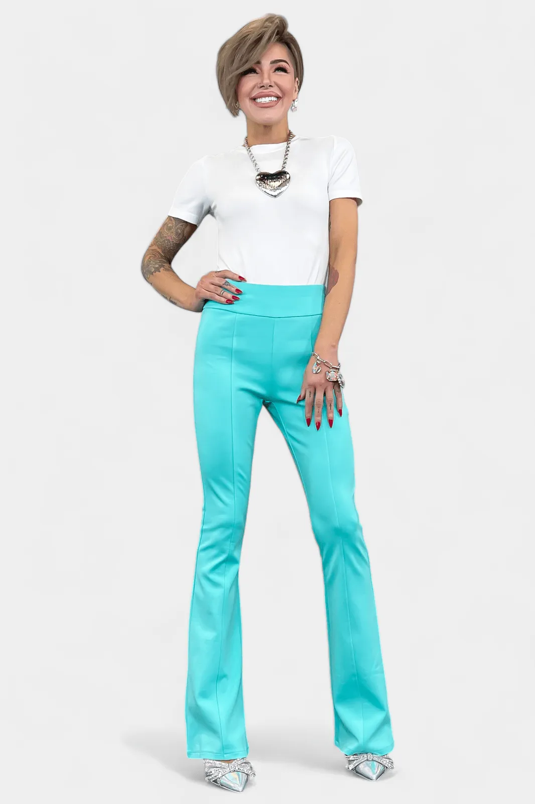 Aqua High Waisted Flare Pants [NO RETURNS]