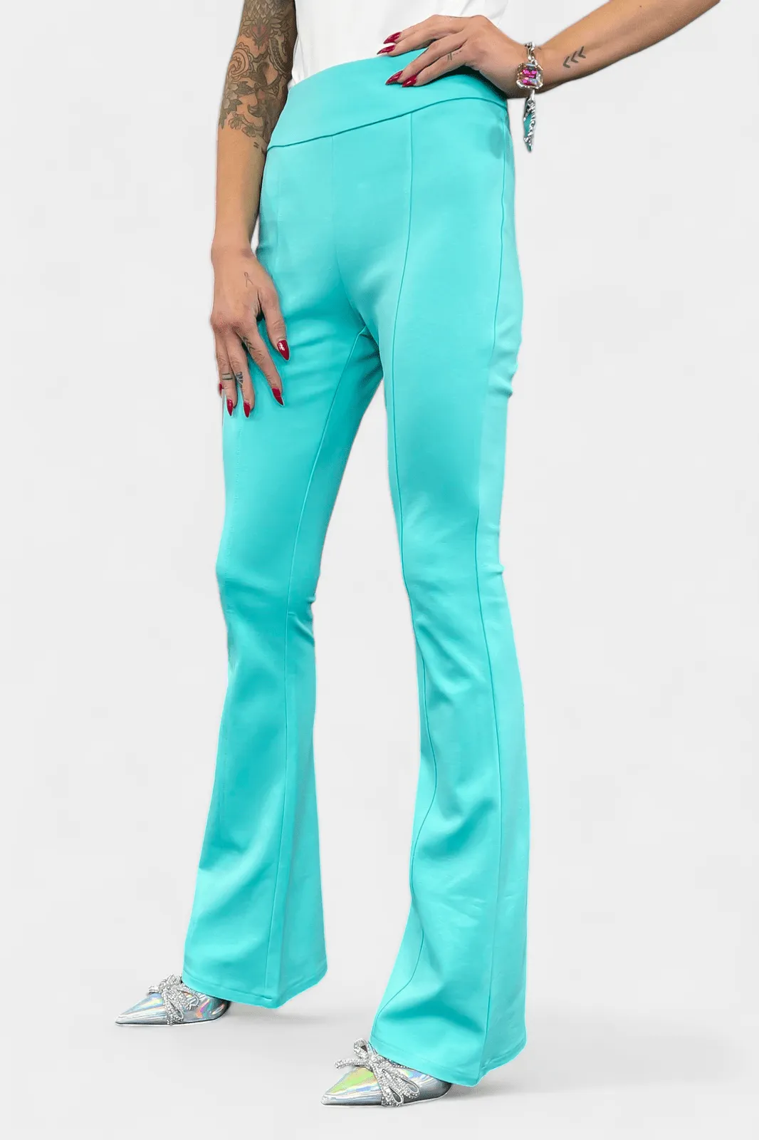 Aqua High Waisted Flare Pants [NO RETURNS]