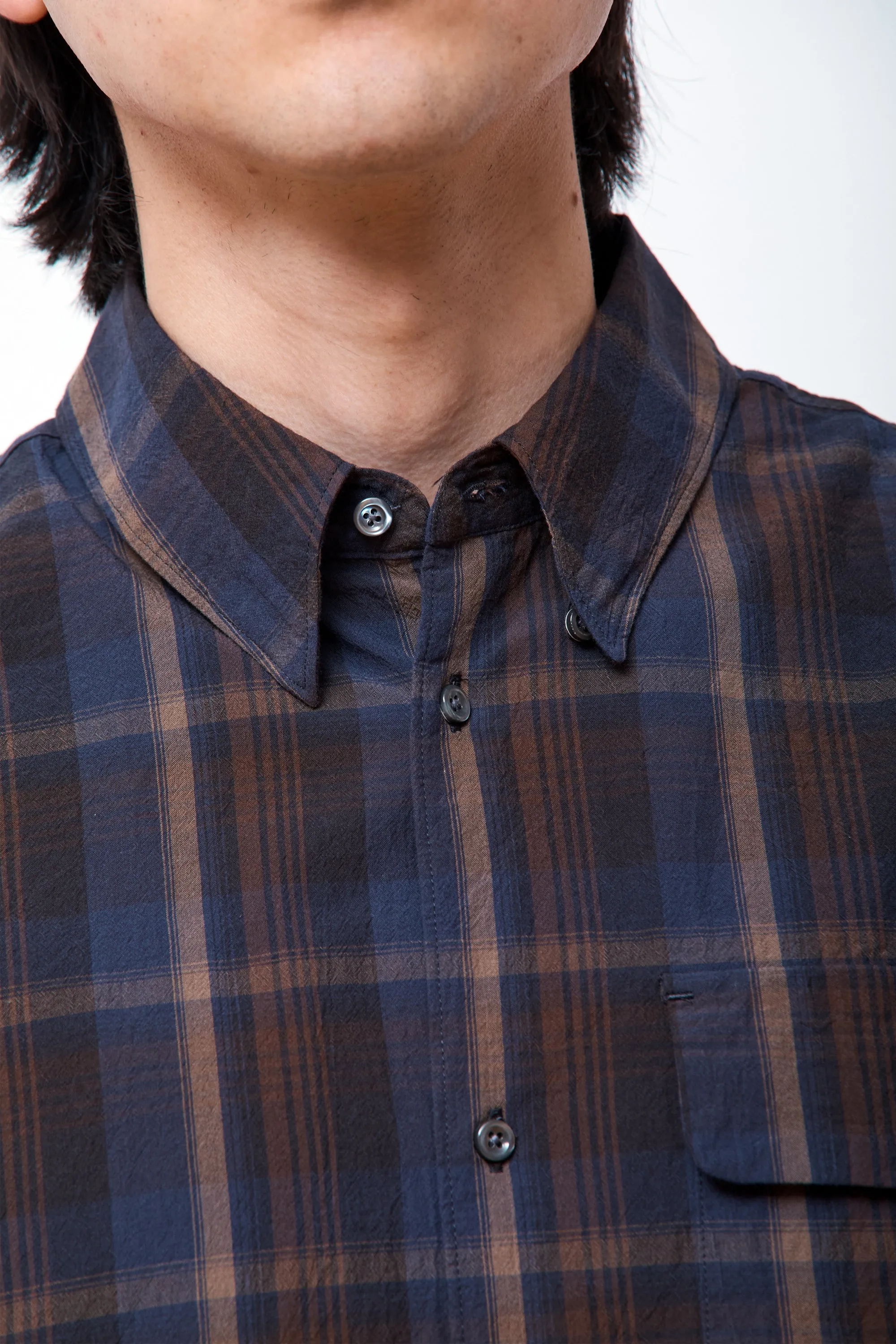 B.D Holiday Shirts Navy & Brown
 Check