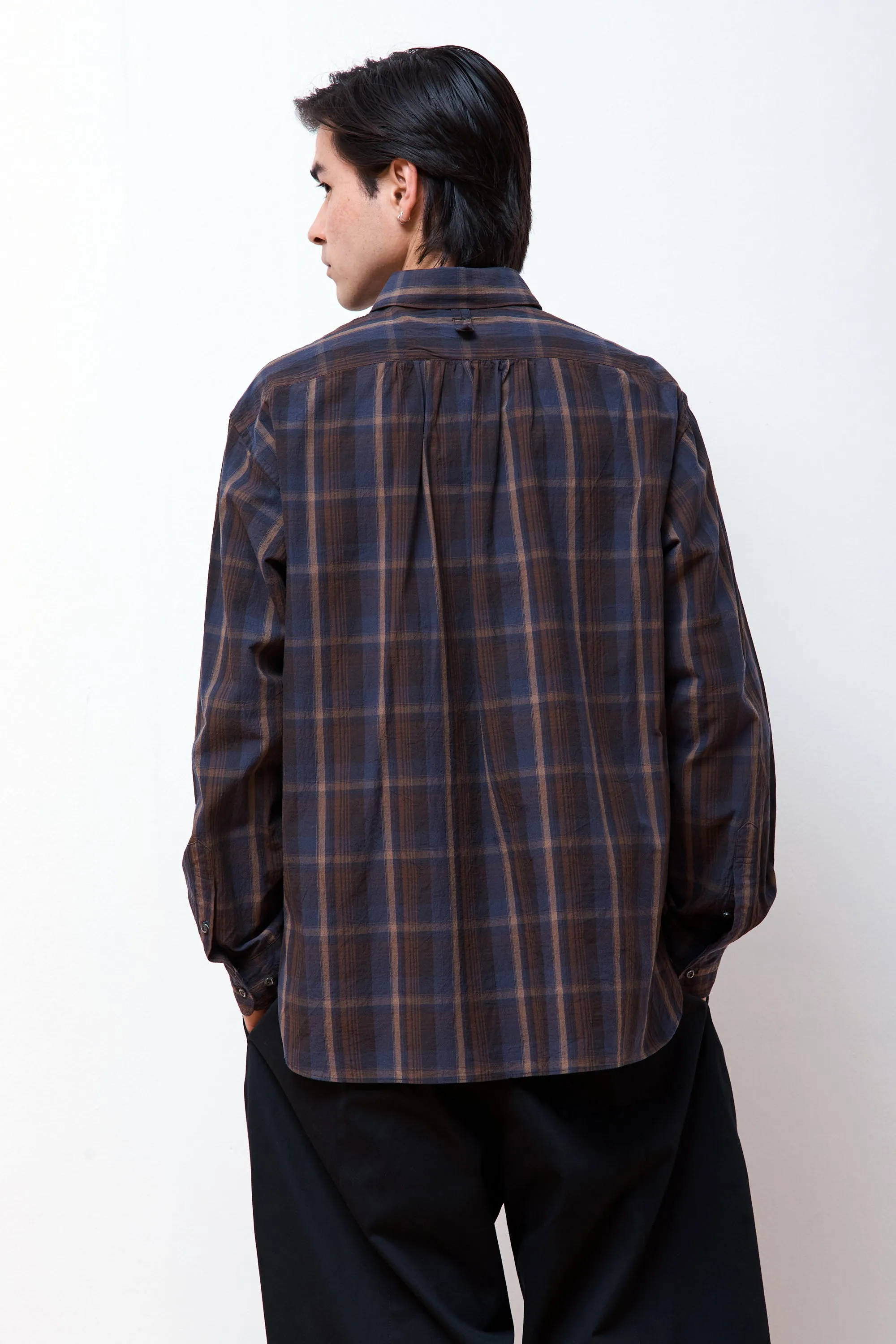 B.D Holiday Shirts Navy & Brown
 Check