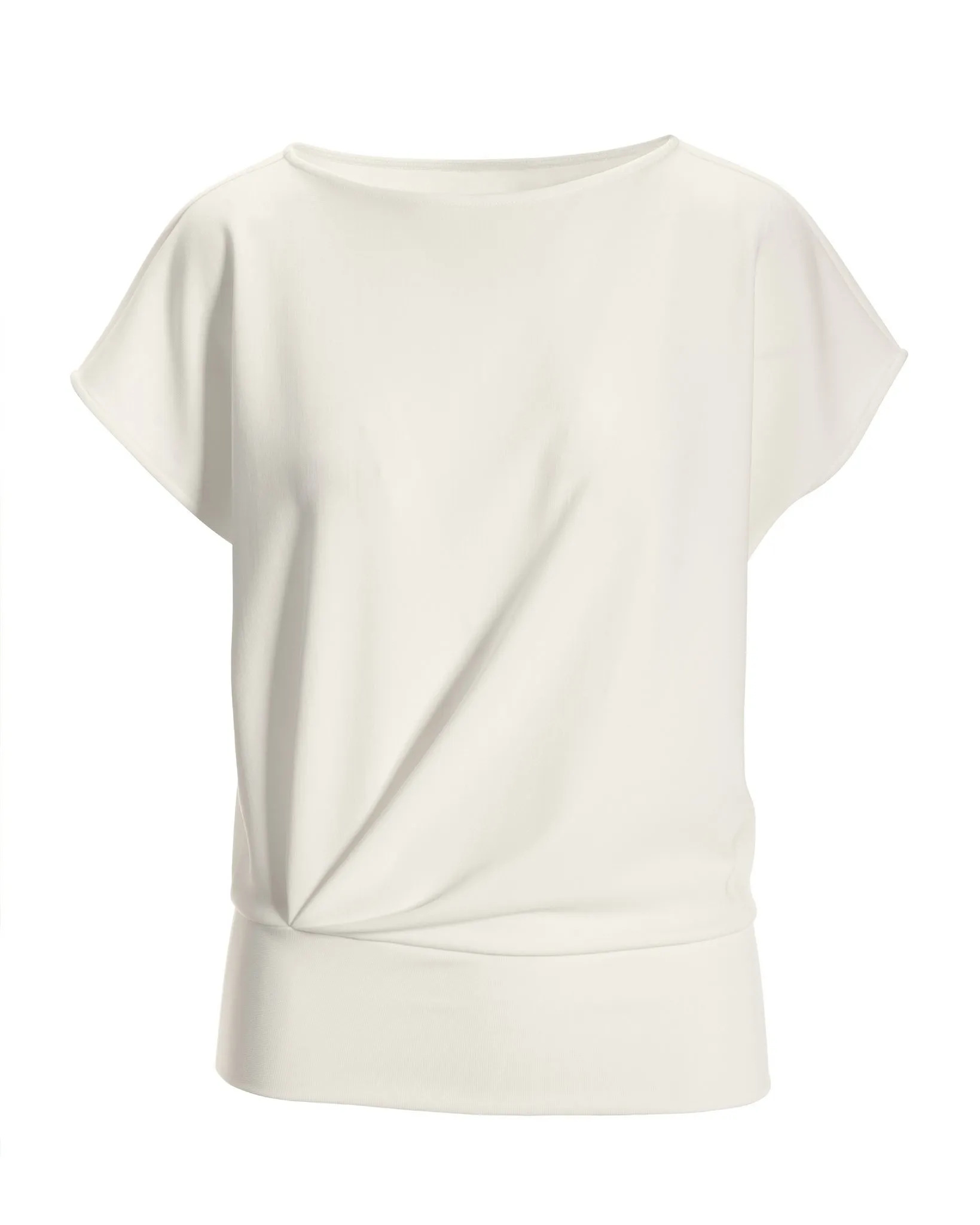 Beyond Travel Bateau Neck Blouson Top Ivory Coast