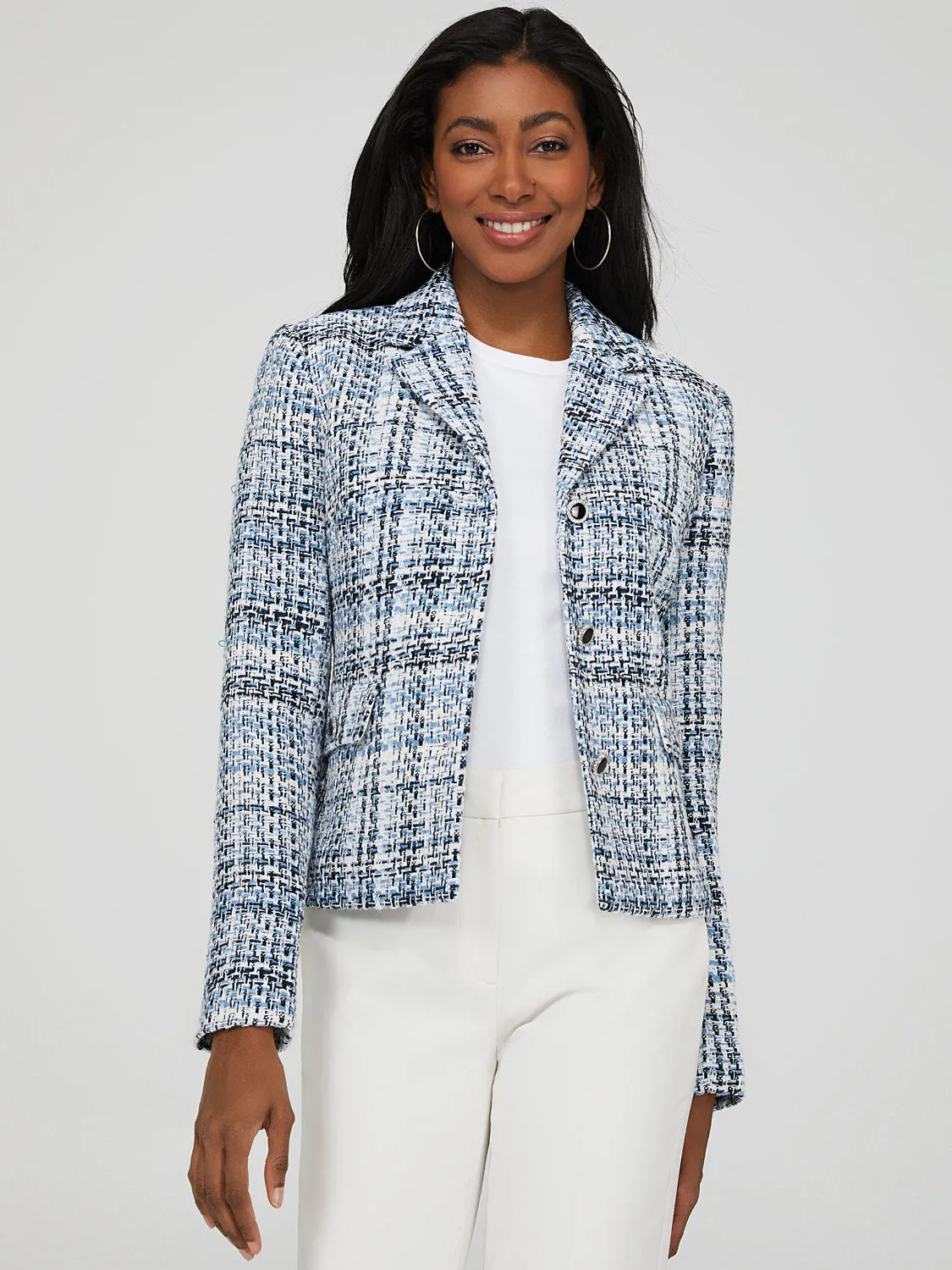 Boucle 3-Button Blazer