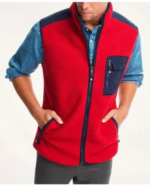 Brooks Brothers Men's Big & Tall Fleece Vest Red