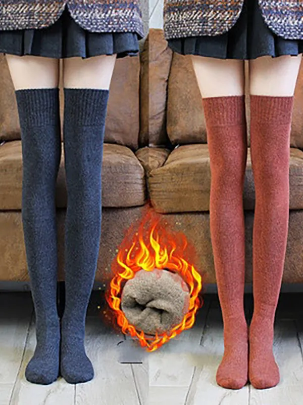 Bulk Orders New in Autumn Winter Thickened Terry Long Tube Knee Socks for Women Cold Weather