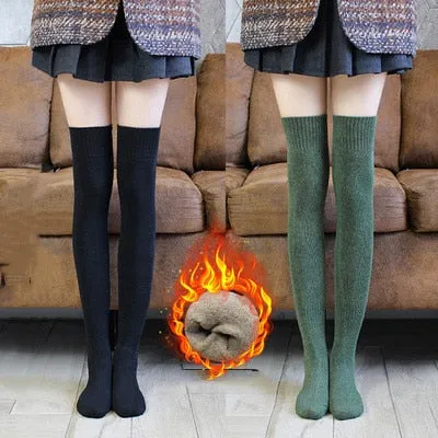 Bulk Orders New in Autumn Winter Thickened Terry Long Tube Knee Socks for Women Cold Weather