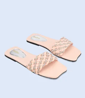 BW7467-TEA-PINK-Women Casual Slipper