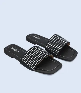 BW9424-BLACK-Women Casual Slipper