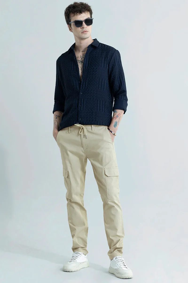 City Breeze Cream Linen Cargo Pant