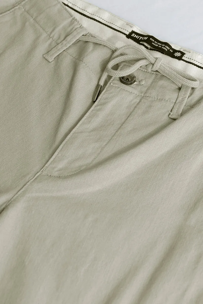 City Breeze Cream Linen Cargo Pant