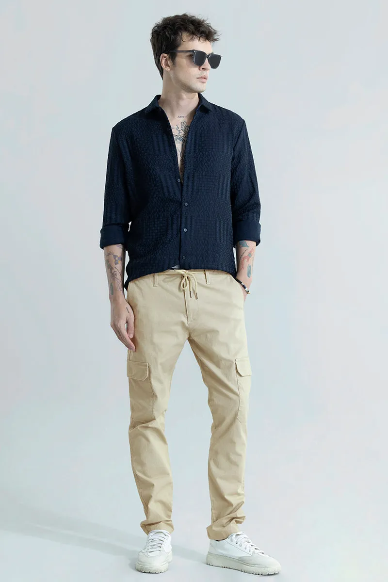 City Breeze Cream Linen Cargo Pant