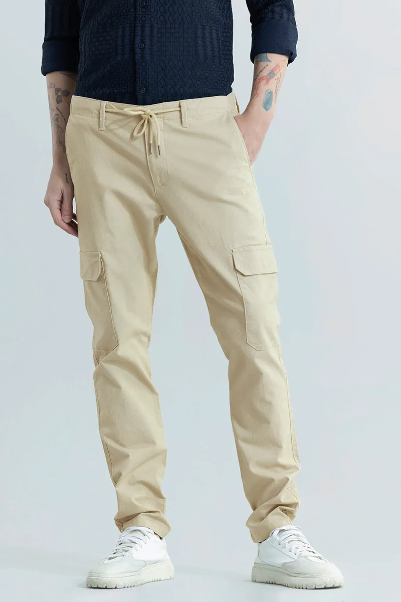 City Breeze Cream Linen Cargo Pant