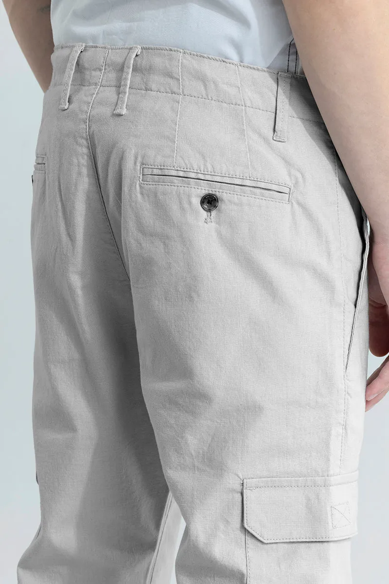 City Breeze Grey Linen Cargo Pant