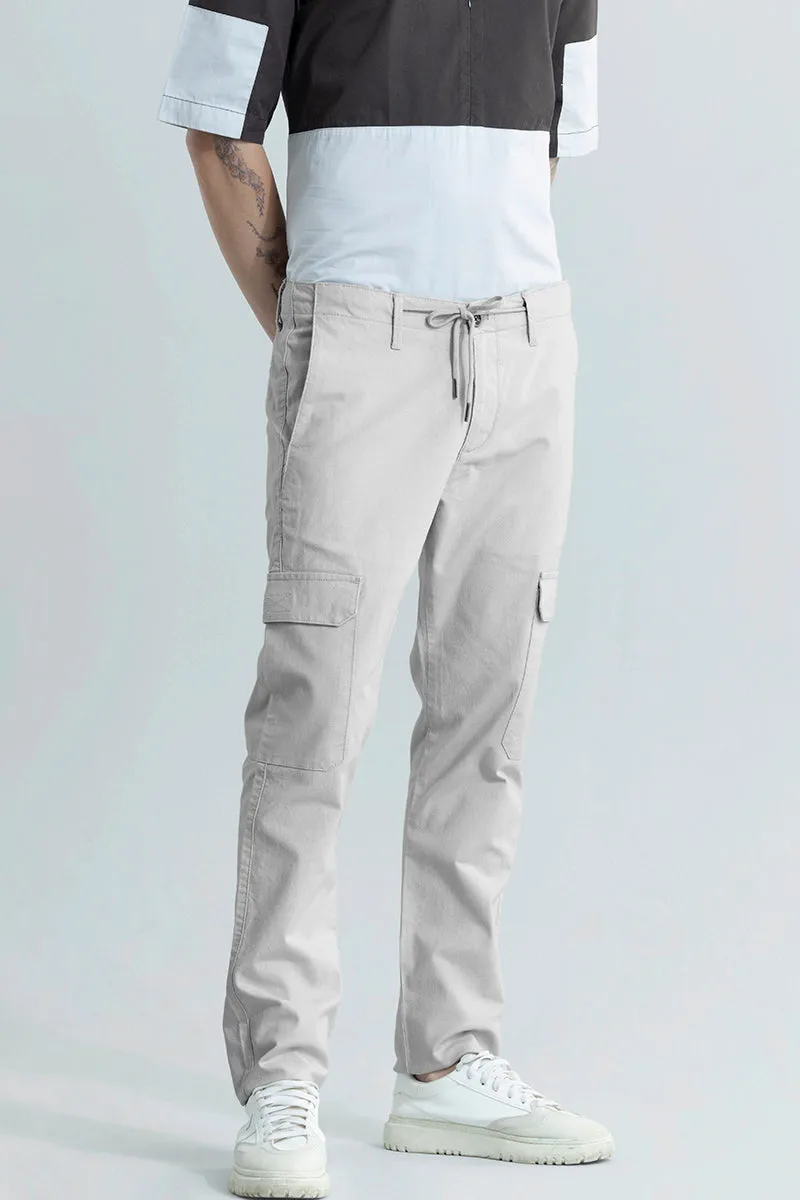 City Breeze Grey Linen Cargo Pant