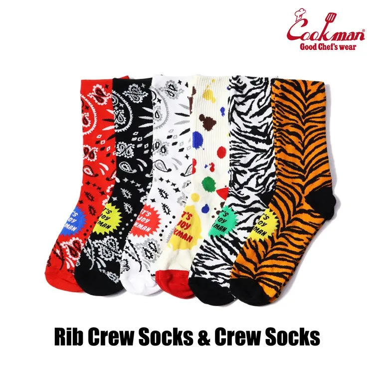 Cookman Crew Socks - Paisley : White