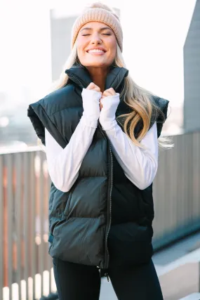 Crazy For You Black Puffer Vest