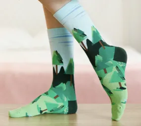 Crew Socks | Funky Socks - Forest