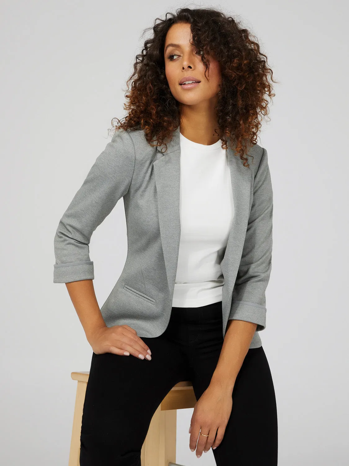 Cuffed 3/4 Sleeve Blazer