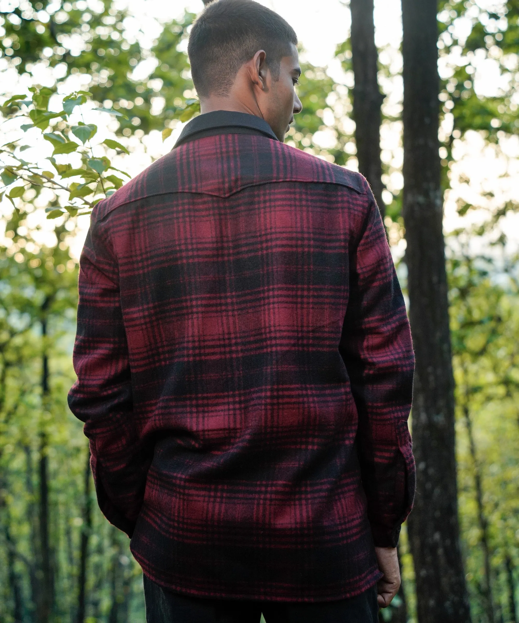 Deep Red Woollen Popover Shirt