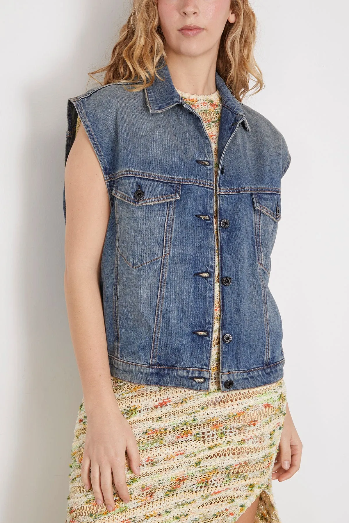 Denim Vest in Bogart