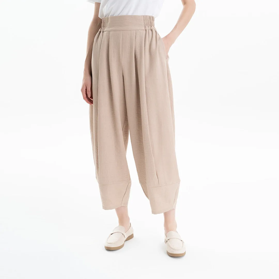 Double Pleated Solid Wide Leg Trouser