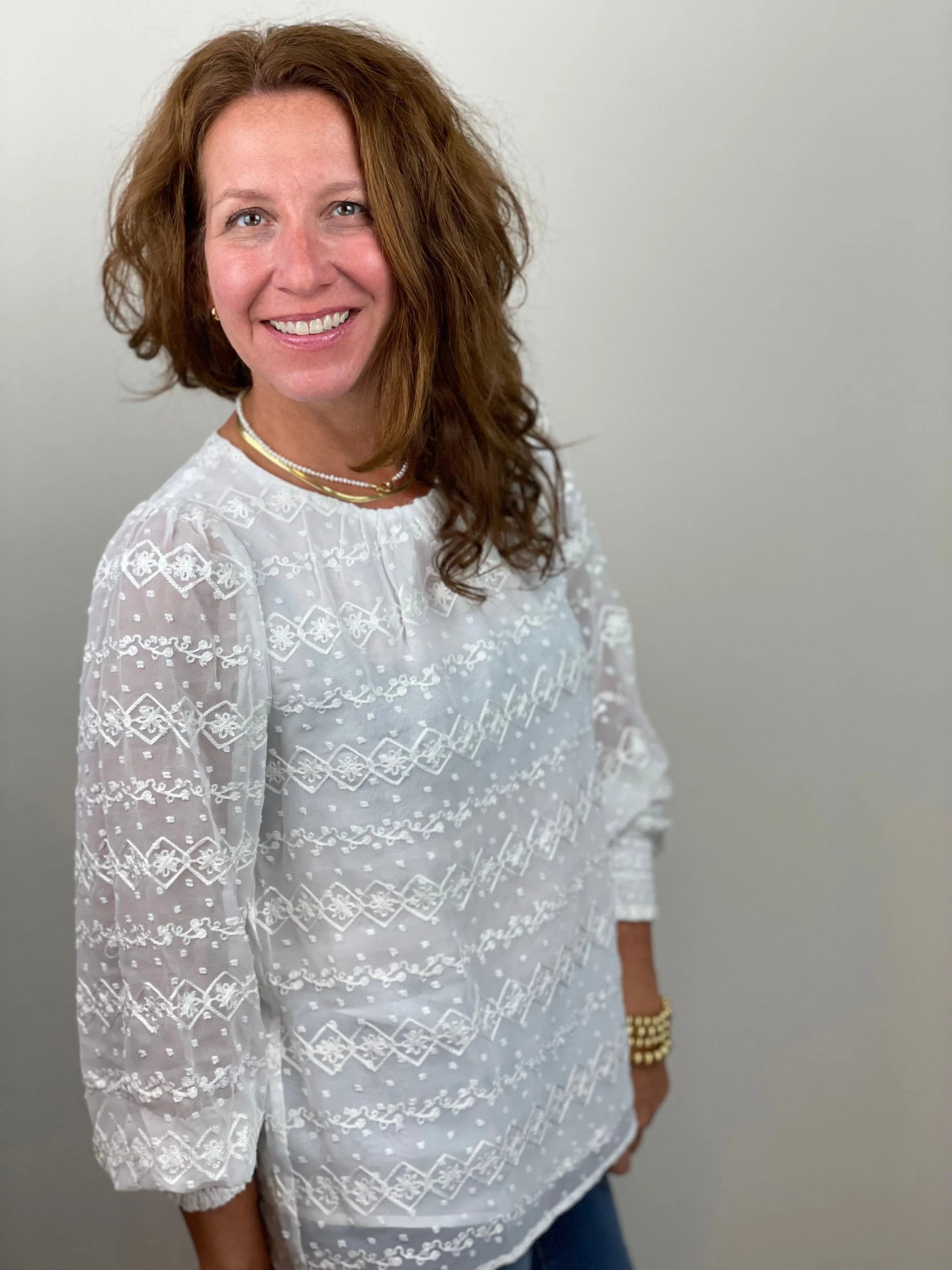 Embroidered Top in White