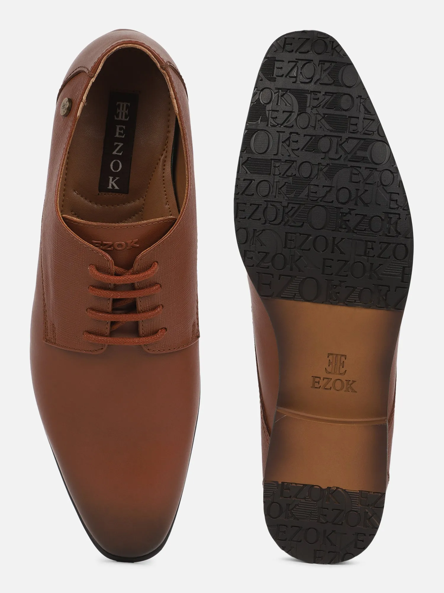 Ezok Men Formal Leather Shoes ( Tan )