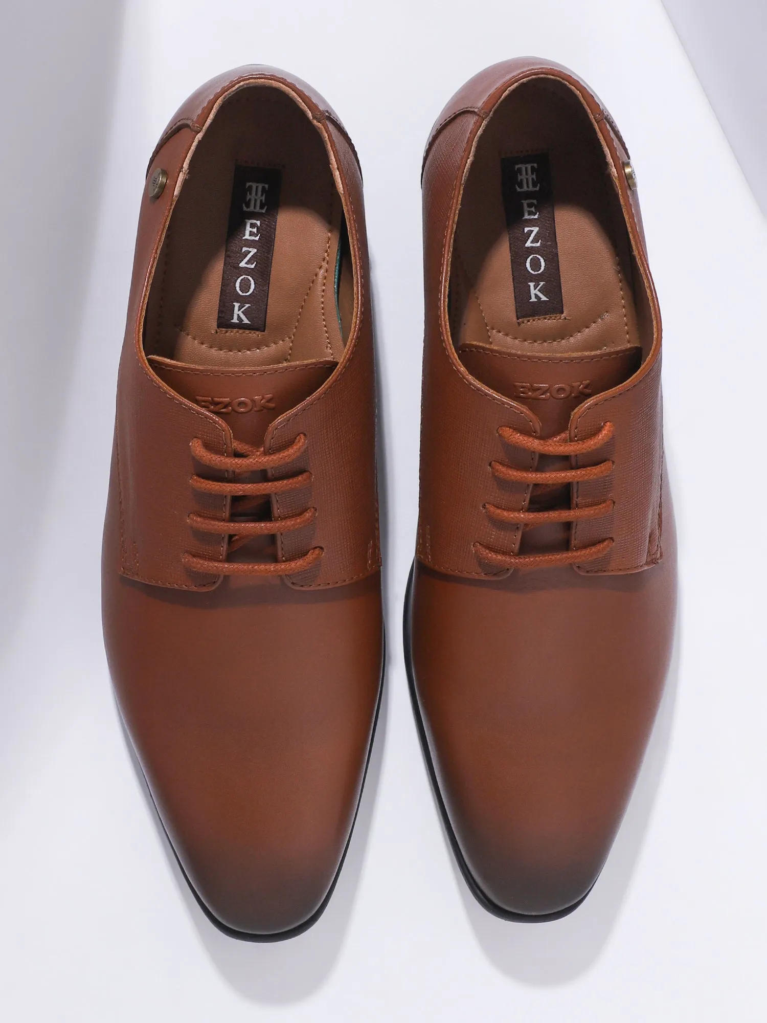 Ezok Men Formal Leather Shoes ( Tan )