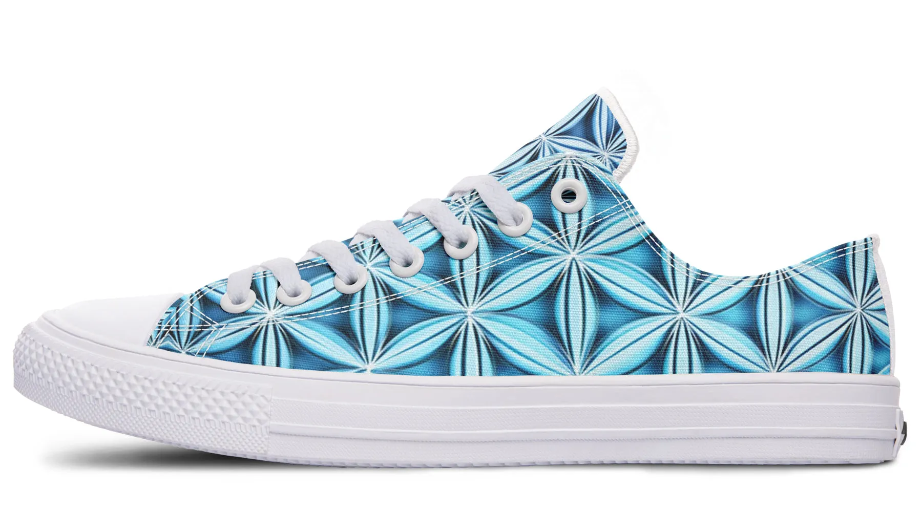 Flower Life Igloo Blue Low Top Shoes