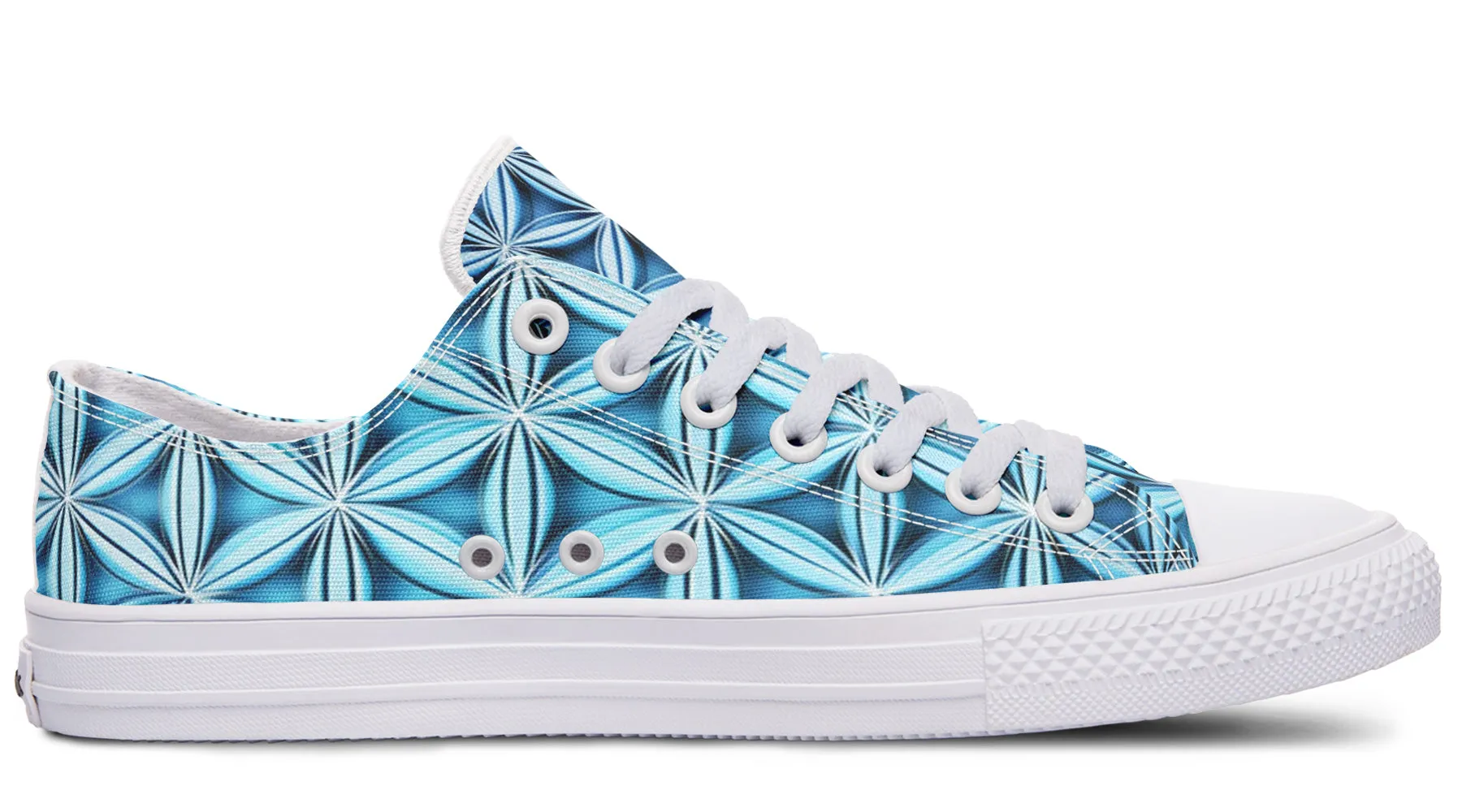 Flower Life Igloo Blue Low Top Shoes