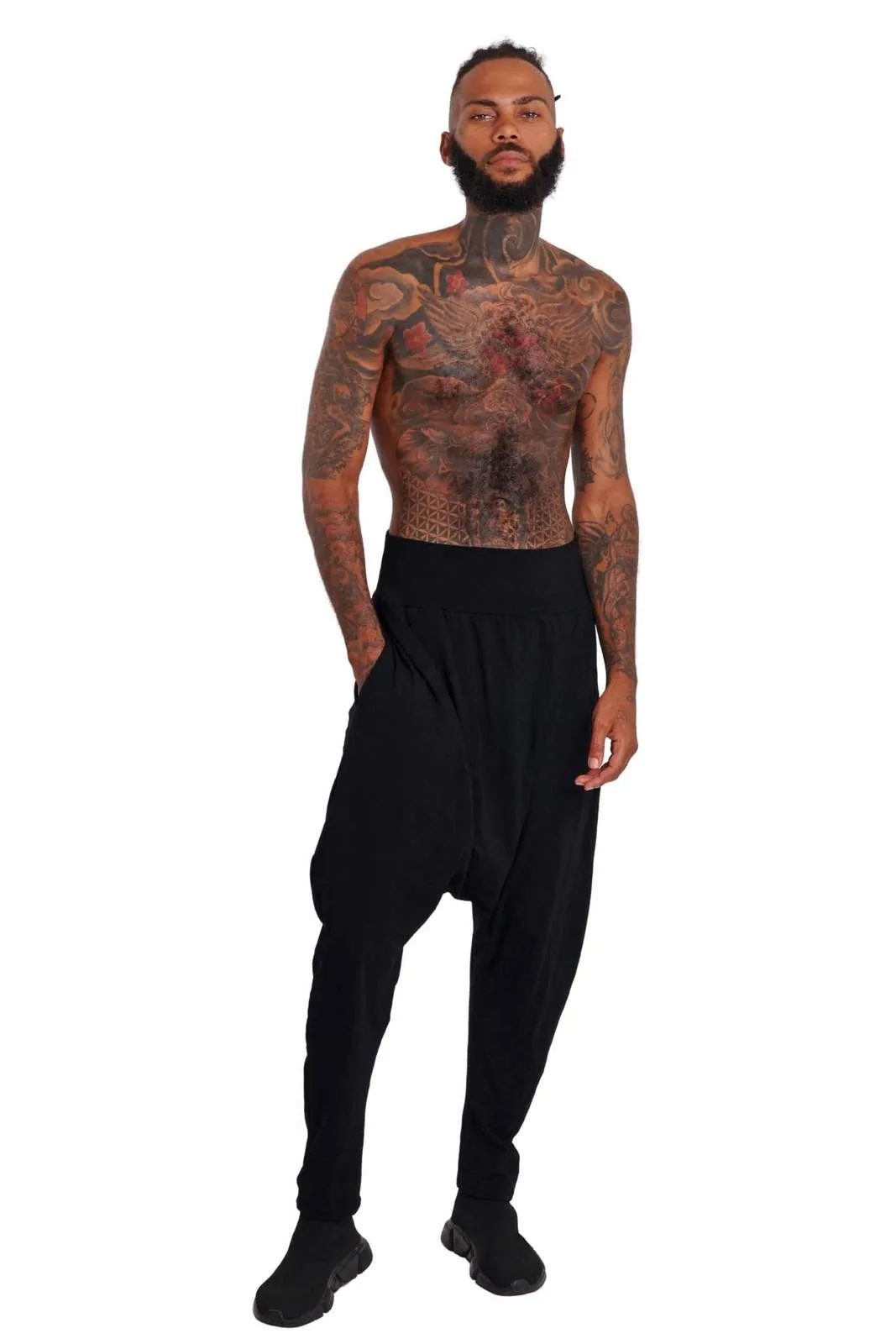 Harlem Mens Black Harem Pants