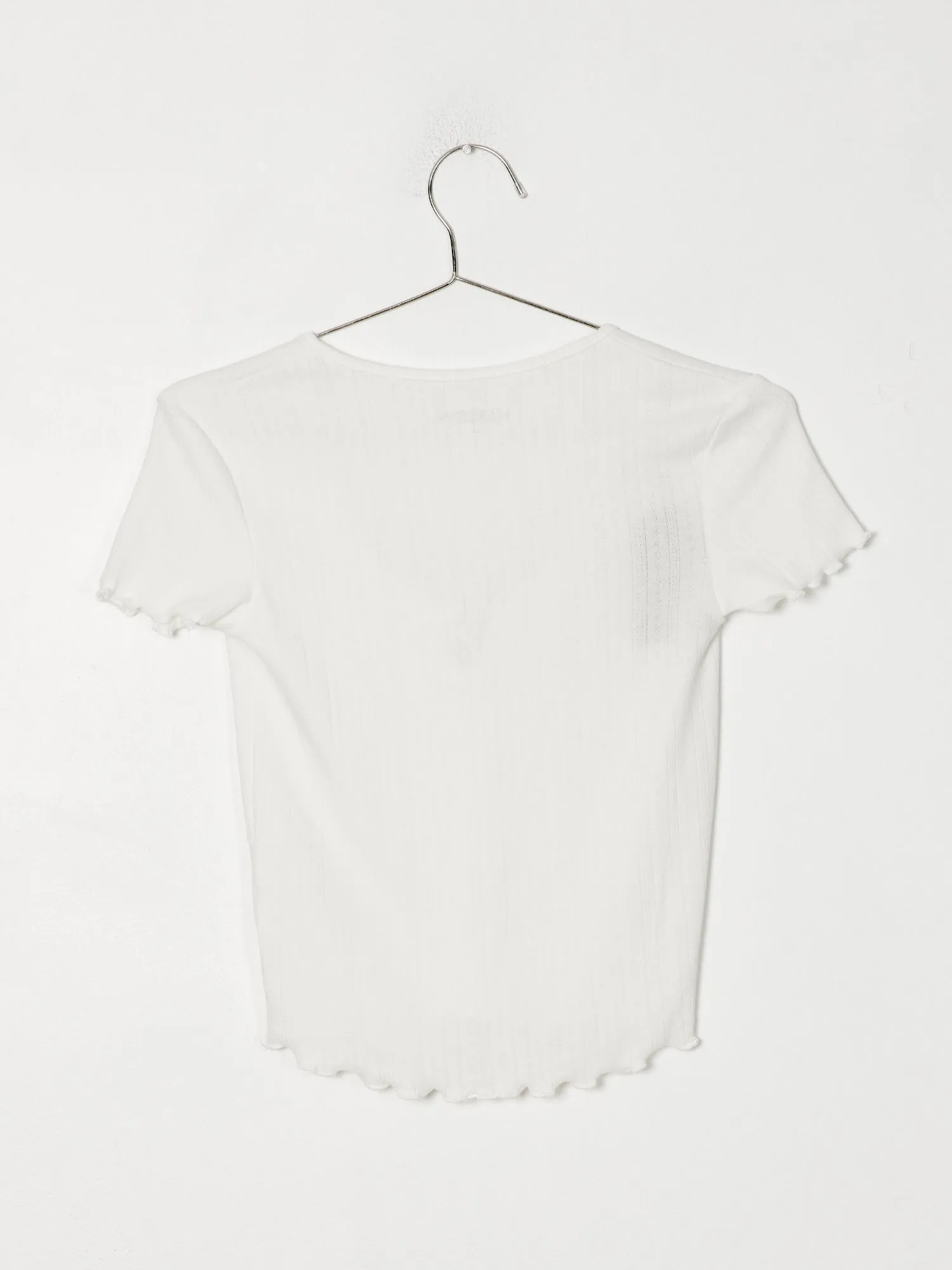 HARLOW POINTELLE SCOOP TEE - CLEARANCE