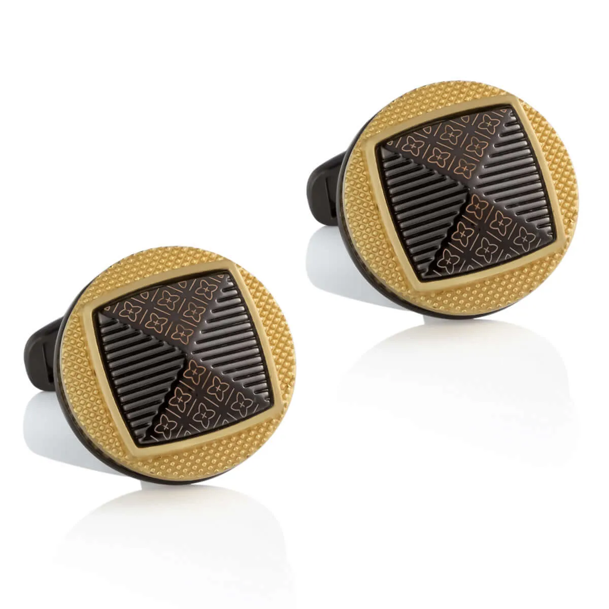 High-grade Double-layer Vintage Alloy Swank Cufflinks