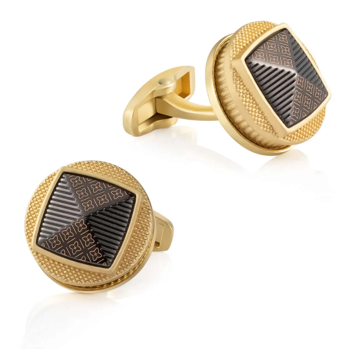 High-grade Double-layer Vintage Alloy Swank Cufflinks