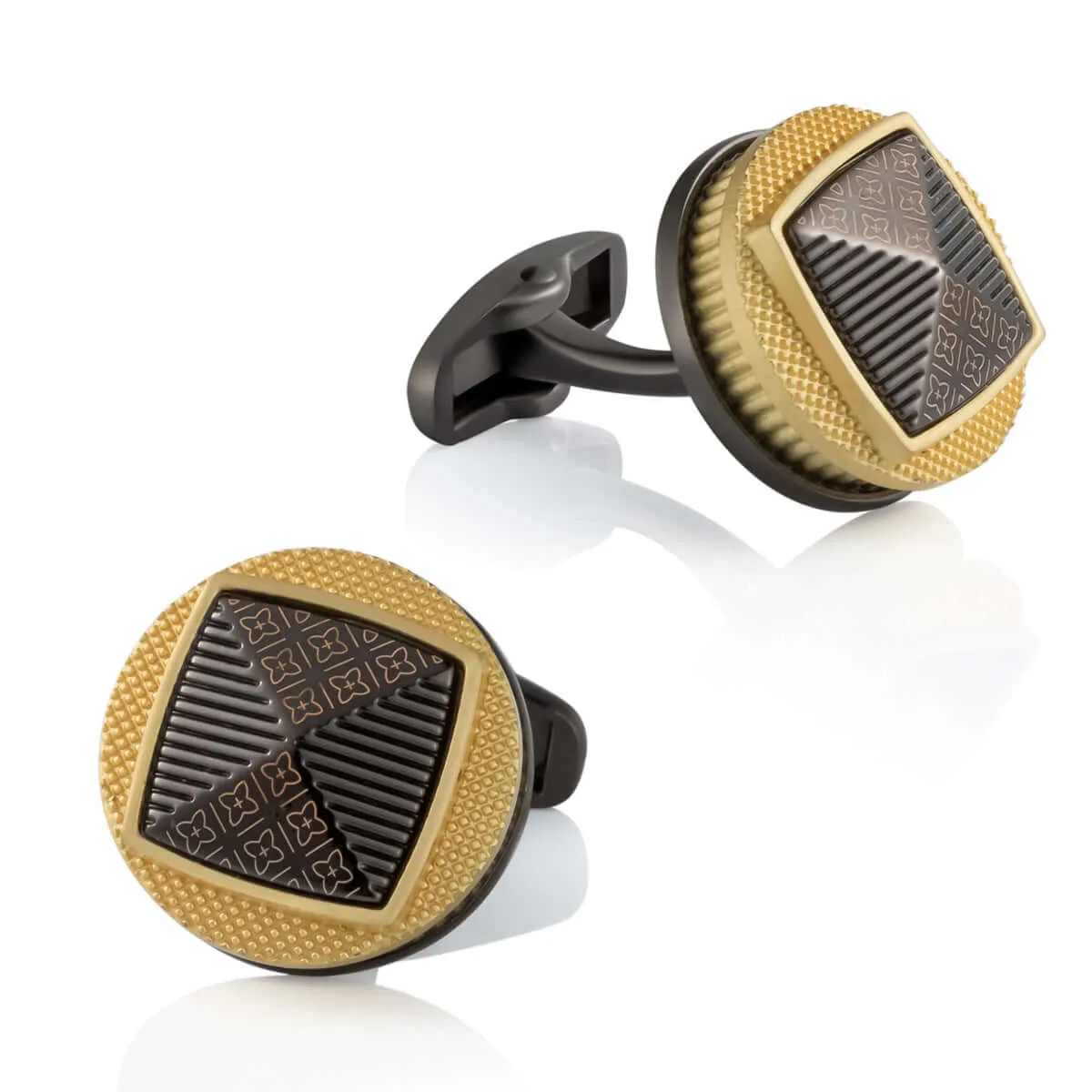 High-grade Double-layer Vintage Alloy Swank Cufflinks