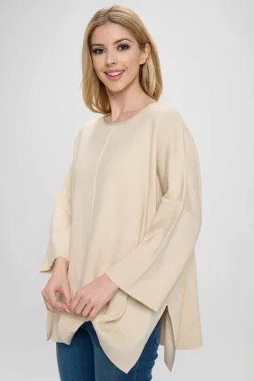 Ivory Side-Slits Sweater Top