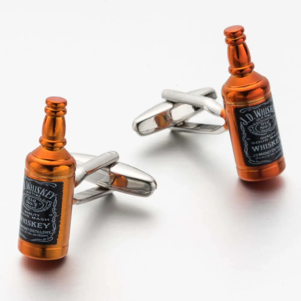 Jack Daniel's Whiskey Wine Bottle Swank Cufflinks