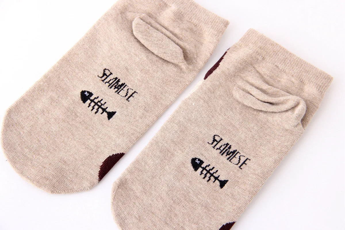 Kawaii Cute Ankle Socks - Siamese Cat