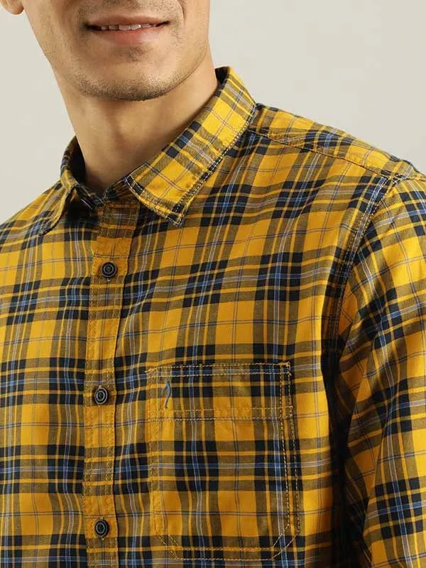 Men Checked Full Sleeve Cotton Blend Shirt