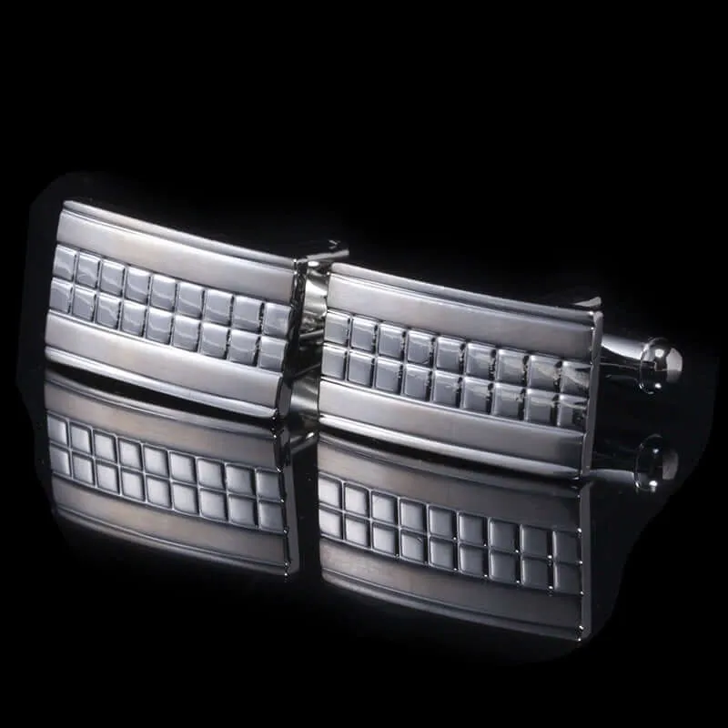 Men's Brushed Enamel French Swank Cufflinks