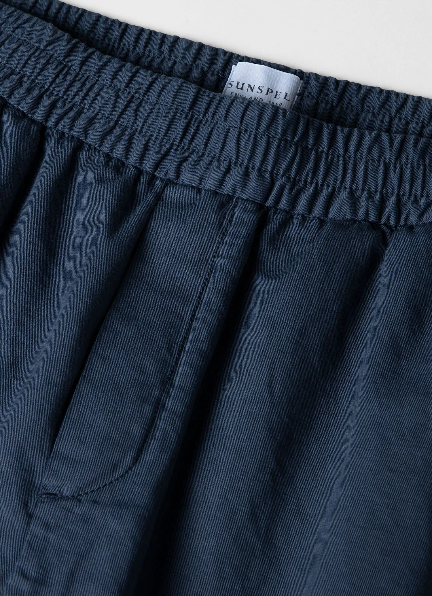 Men's Cotton Linen Drawstring  Trouser in Shale Blue