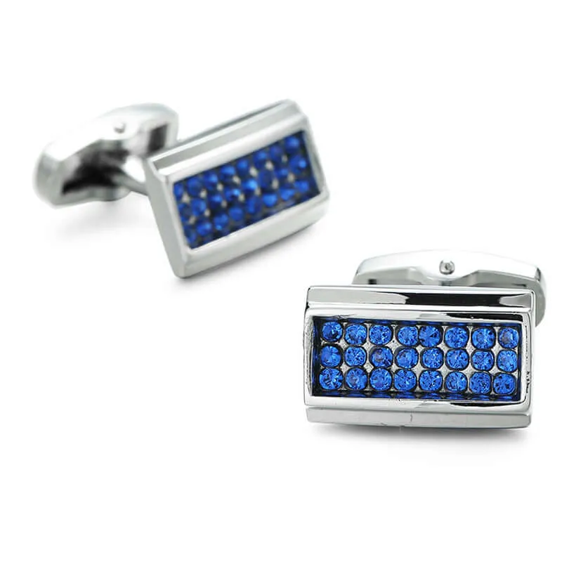 Men's Simple Zircon Crystal Swank Cufflinks