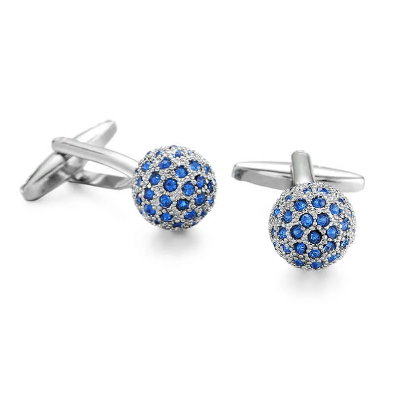 Men's Simple Zircon Crystal Swank Cufflinks