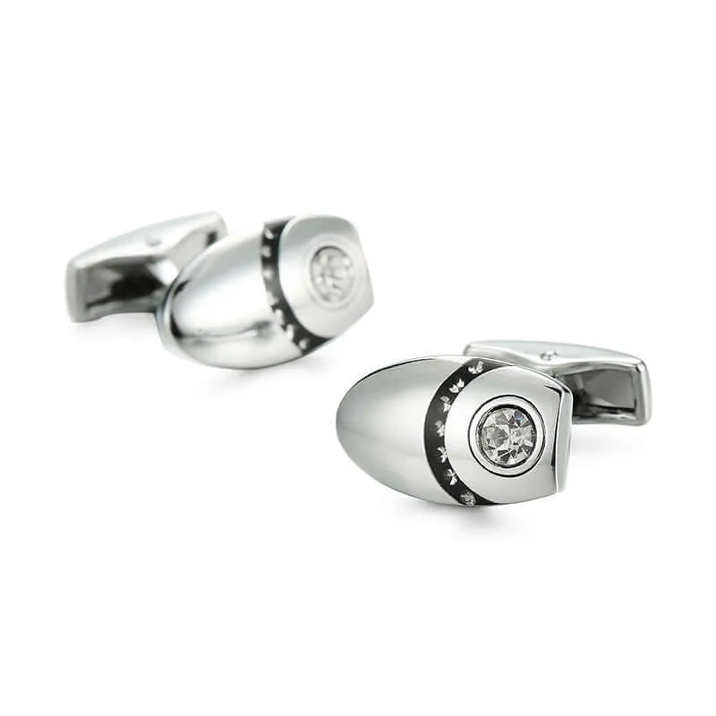 Men's Simple Zircon Crystal Swank Cufflinks