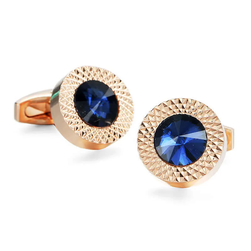 Men's Simple Zircon Crystal Swank Cufflinks