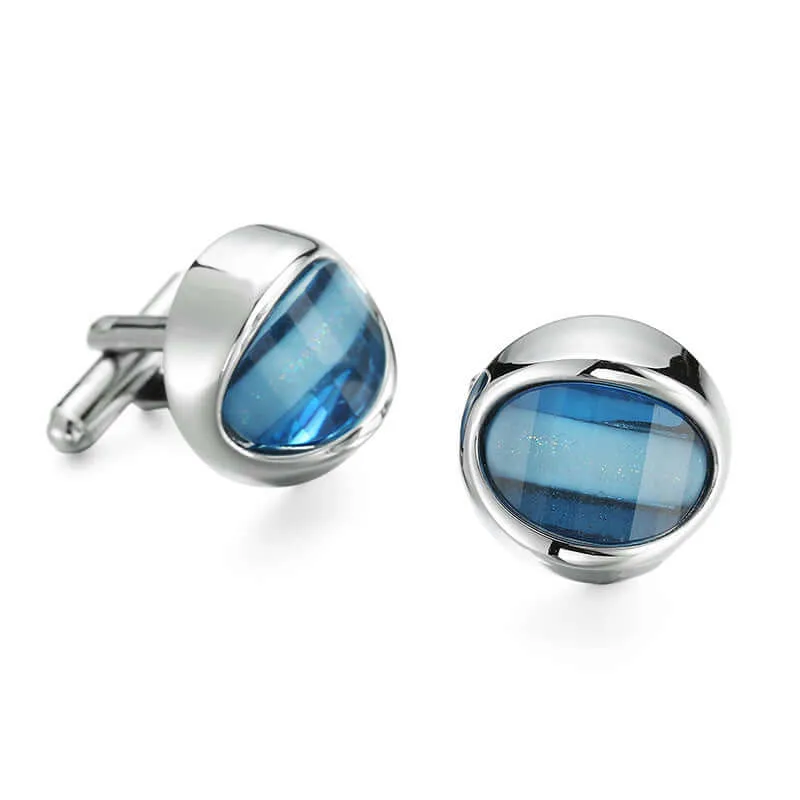 Men's Simple Zircon Crystal Swank Cufflinks