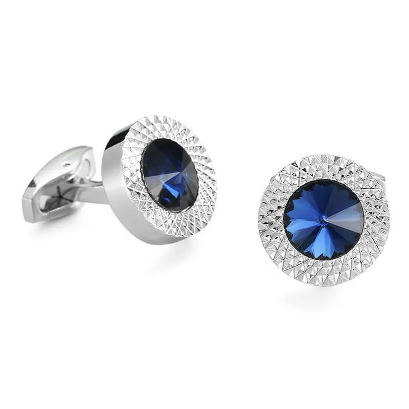 Men's Simple Zircon Crystal Swank Cufflinks